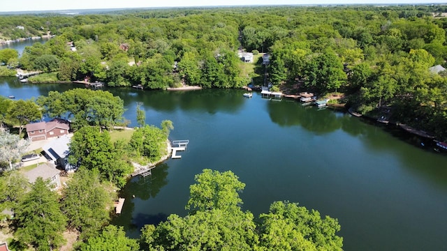22 Cedar Ln, Putnam, IL 61560 - aerial view of property and surrounding area featuring a heavily wooded area and a large body of water