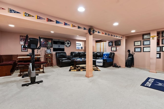 7424 S Euclid Ave, Chicago, IL 60649 - exercise room with recessed lighting and carpet
