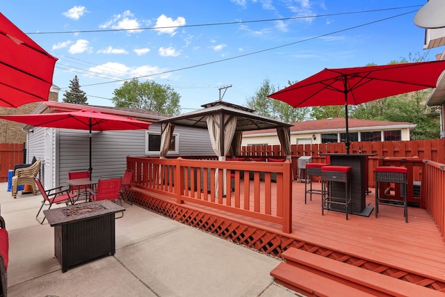 7424 S Euclid Ave, Chicago, IL 60649 - wooden terrace with a gazebo and a patio area