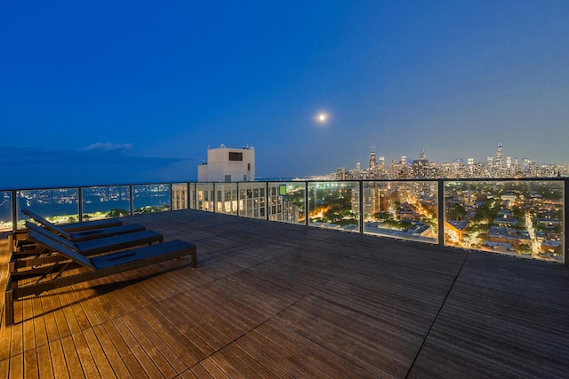 2400 N Lakeview Ave Unit 2803-04, Chicago, IL 60614 - deck at twilight featuring a view of city lights