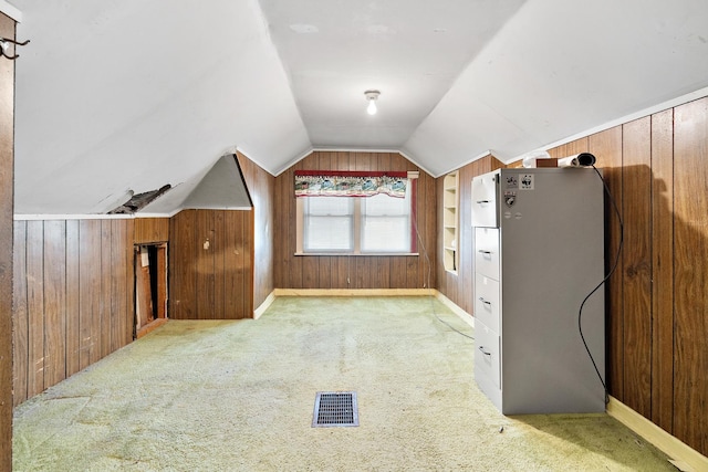 3229 N Oketo Ave, Chicago, IL 60634 - additional living space featuring wood walls, lofted ceiling, and carpet