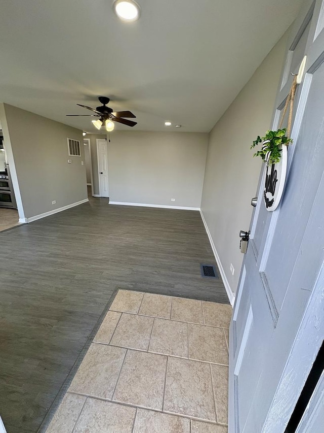8758 S Corcoran Rd Unit 2, Hometown, IL 60456 - spare room with a ceiling fan, baseboards, recessed lighting, and wood finished floors