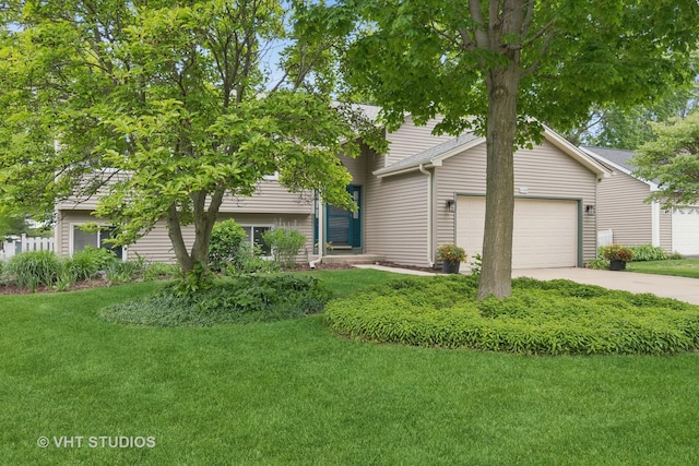 6S024 Westwind Dr, Naperville, IL 60563 - view of front of home with an attached garage, a front lawn, and driveway