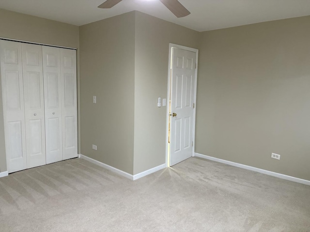 2804 Misty Brook Ln, Joliet, IL 60432 - unfurnished bedroom with carpet, baseboards, a closet, and a ceiling fan