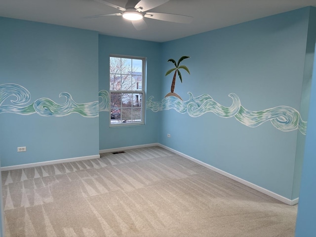 2804 Misty Brook Ln, Joliet, IL 60432 - carpeted empty room featuring baseboards and ceiling fan