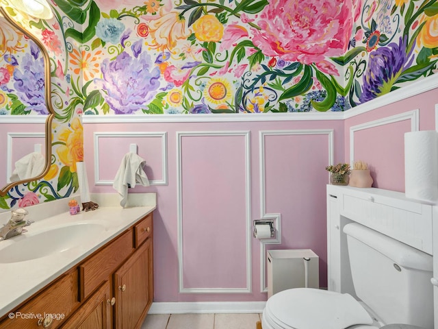 1465 Teal Ct, Hoffman Estates, IL 60192 - half bath with vanity and tile patterned flooring