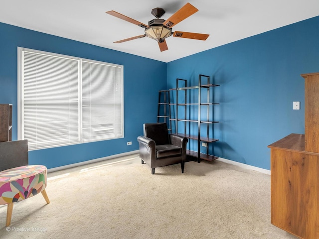1465 Teal Ct, Hoffman Estates, IL 60192 - sitting room with carpet flooring and a ceiling fan
