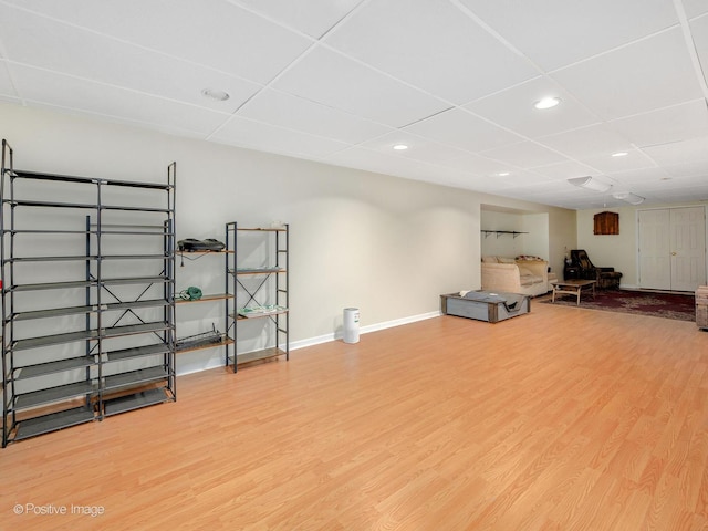 1465 Teal Ct, Hoffman Estates, IL 60192 - living area featuring wood finished floors, recessed lighting, and a drop ceiling