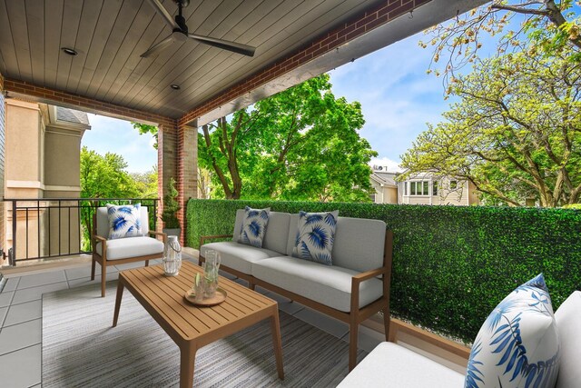 1719 N Burling St Unit 2S, Chicago, IL 60614 - view of patio / terrace featuring an outdoor living space and ceiling fan