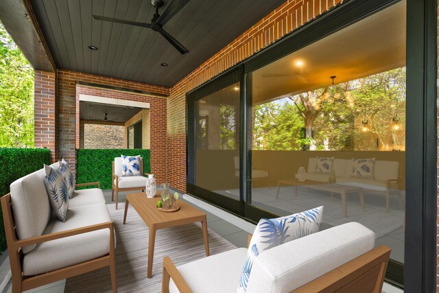1719 N Burling St Unit 2S, Chicago, IL 60614 - view of patio featuring an outdoor hangout area and ceiling fan