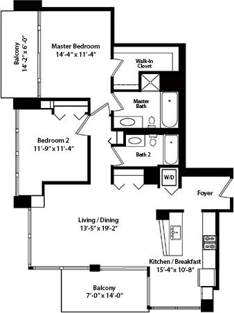 210 S Desplaines St Unit 1102, Chicago, IL 60661 - home floor plan