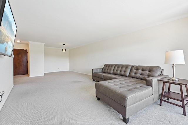950 E Wilmette Rd Unit 410, Palatine, IL 60067 - carpeted living area featuring baseboards and ornamental molding