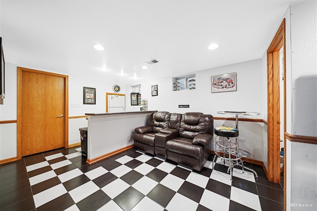 9039 S Central Ave, Oak Lawn, IL 60453 - living area with recessed lighting, baseboards, and dark floors
