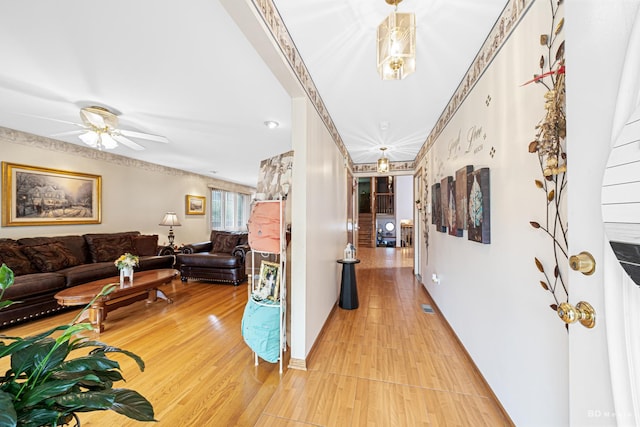 9039 S Central Ave, Oak Lawn, IL 60453 - hall with light wood-style flooring and baseboards