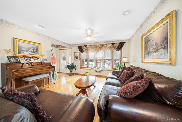 9039 S Central Ave, Oak Lawn, IL 60453 - living area with wood finished floors and a ceiling fan