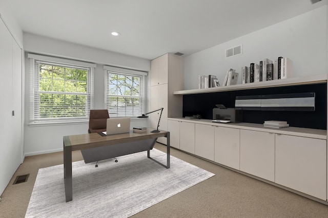 1682 Cavell Ave, Highland Park, IL 60035 - home office featuring light colored carpet, recessed lighting, and baseboards