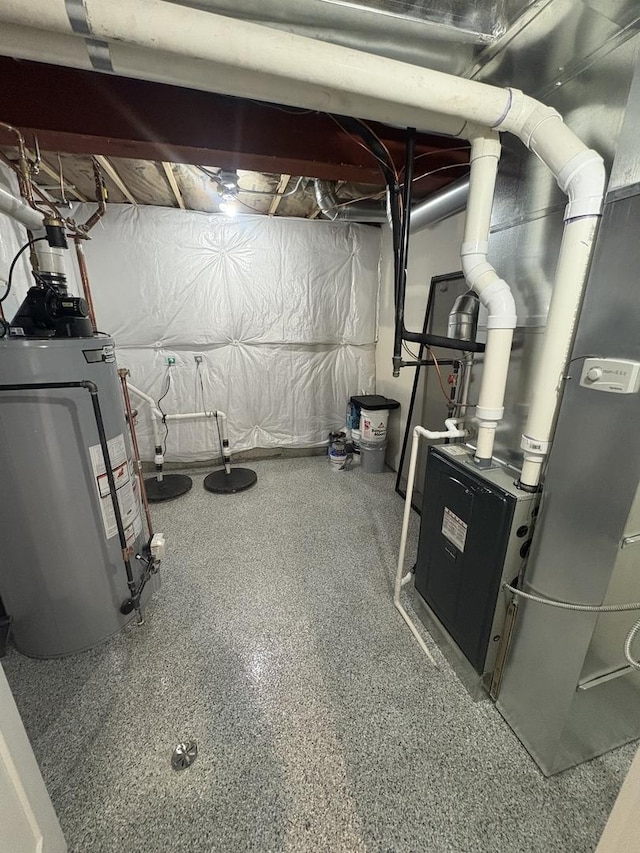 154 Pine Ln, Wood Dale, IL 60191 - unfinished below grade area with water heater and heating unit