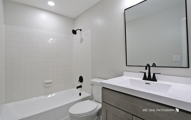 3412 Greenwich Ln, Island Lake, IL 60042 - bathroom with toilet, shower / bathtub combination, and vanity