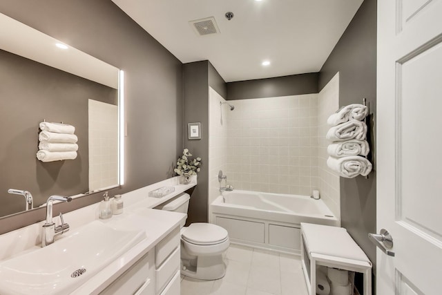 1201 W Wrightwood Ave Unit 22, Chicago, IL 60614 - bathroom with toilet, tile patterned flooring, vanity, and bathing tub / shower combination