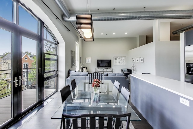 1201 W Wrightwood Ave Unit 22, Chicago, IL 60614 - dining room with a high ceiling and french doors