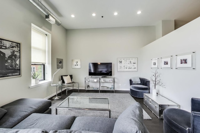 1201 W Wrightwood Ave Unit 22, Chicago, IL 60614 - living area with wood finished floors, recessed lighting, and baseboards