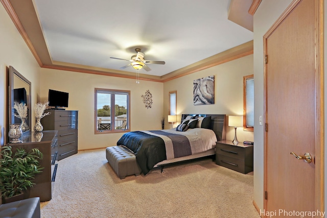 209 S Emerald Dr, Mchenry, IL 60051 - carpeted bedroom with ornamental molding and ceiling fan