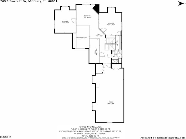 209 S Emerald Dr, Mchenry, IL 60051 - floor plan / room layout