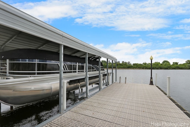 209 S Emerald Dr, Mchenry, IL 60051 - dock area featuring a water view and boat lift