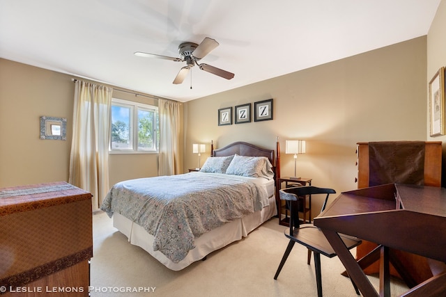 1260 Kent Ct, Wheaton, IL 60189 - bedroom with light carpet and a ceiling fan