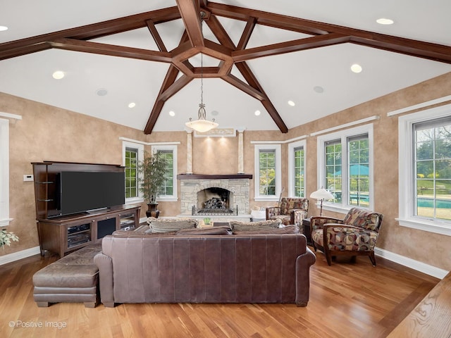 6 Swaps Ct, Oak Brook, IL 60523 - living area featuring light wood-style flooring and a fireplace