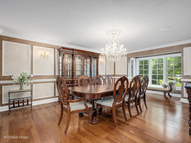 6 Swaps Ct, Oak Brook, IL 60523 - dining room with a chandelier, light wood finished floors, and crown molding