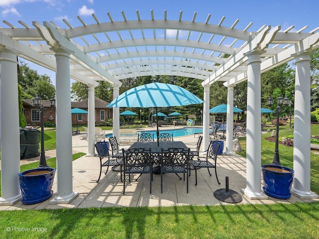 6 Swaps Ct, Oak Brook, IL 60523 - view of patio featuring a pergola and a community pool