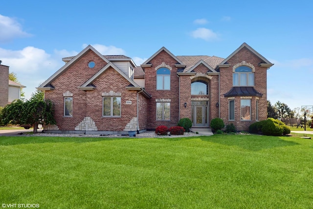 17040 Cheyenne Ct, Lockport, IL 60441 - traditional home featuring a front lawn and brick siding