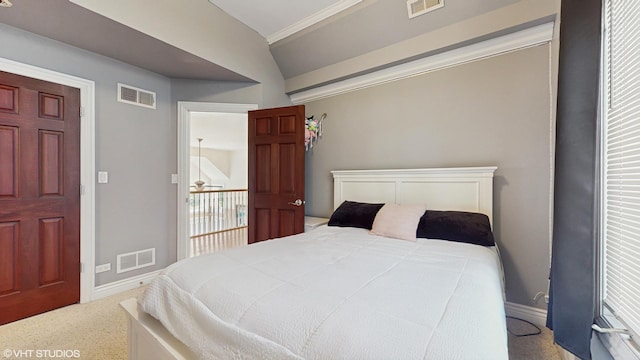 17040 Cheyenne Ct, Lockport, IL 60441 - carpeted bedroom with baseboards and lofted ceiling