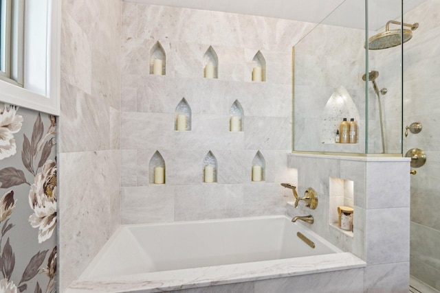 11016 84th Pl, Willow Springs, IL 60480 - bathroom with a walk in shower and a garden tub