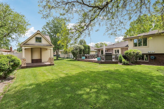 11016 84th Pl, Willow Springs, IL 60480 - view of yard featuring a wooden deck