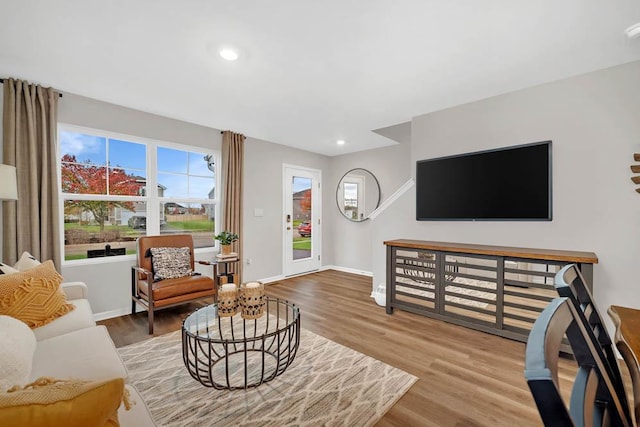 4203 High Point Ct, Joliet, IL 60436 - living area with wood finished floors, recessed lighting, and baseboards