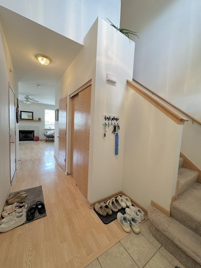 3854 Trading Post Ln, Joliet, IL 60435 - hall featuring stairway and light wood-type flooring