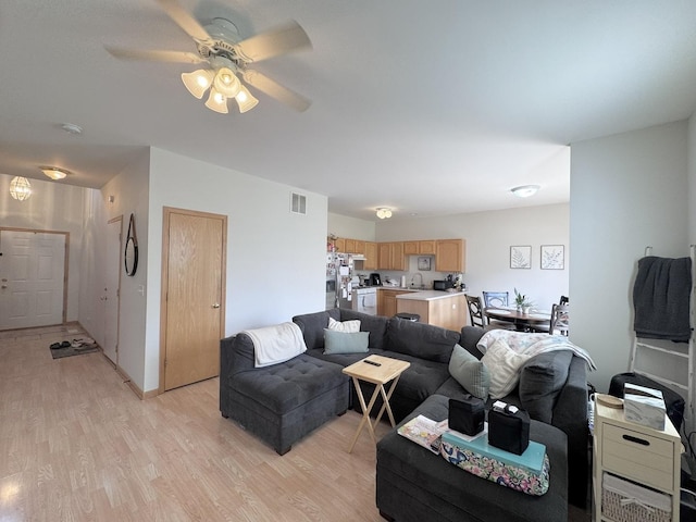 3854 Trading Post Ln, Joliet, IL 60435 - living area with light wood-type flooring and a ceiling fan