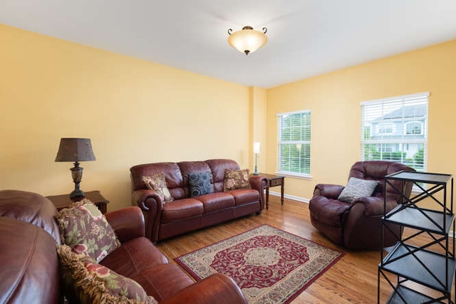 677 Slate Run, Elgin, IL 60124 - living area with healthy amount of natural light, wood finished floors, and baseboards