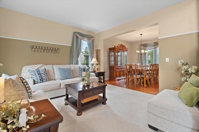 605 Acorn Ct, Antioch, IL 60002 - living area with a chandelier and wood finished floors