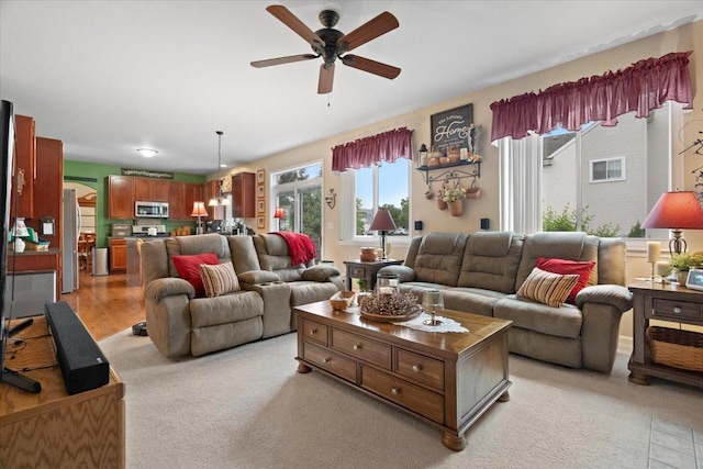 605 Acorn Ct, Antioch, IL 60002 - living room featuring a ceiling fan
