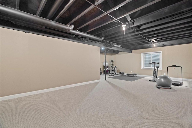 605 Acorn Ct, Antioch, IL 60002 - exercise room featuring baseboards and carpet floors