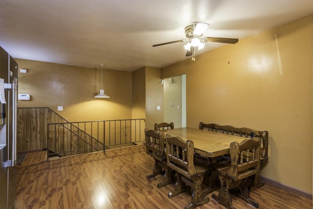 10100 W Chaplin Ave, Beach Park, IL 60087 - dining space with wood finished floors and a ceiling fan
