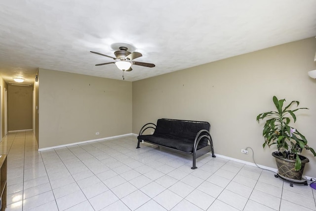 10100 W Chaplin Ave, Beach Park, IL 60087 - living area featuring ceiling fan and light tile patterned floors