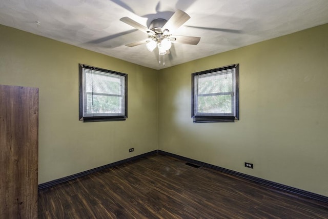 10100 W Chaplin Ave, Beach Park, IL 60087 - unfurnished room with plenty of natural light, dark wood-style flooring, and ceiling fan