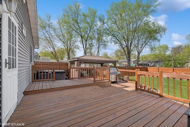 1713 Meadow Ln, Mchenry, IL 60050 - deck with a gazebo, a fenced backyard, and area for grilling