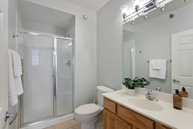 1111 S Wabash Ave Unit 1604, Chicago, IL 60605 - full bath featuring a stall shower, toilet, tile patterned flooring, and vanity