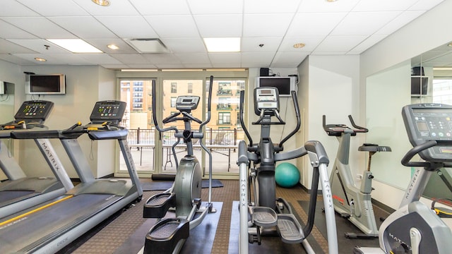 1111 S Wabash Ave Unit 1604, Chicago, IL 60605 - gym featuring a drop ceiling