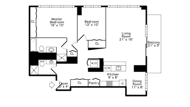1111 S Wabash Ave Unit 1604, Chicago, IL 60605 - property floor plan